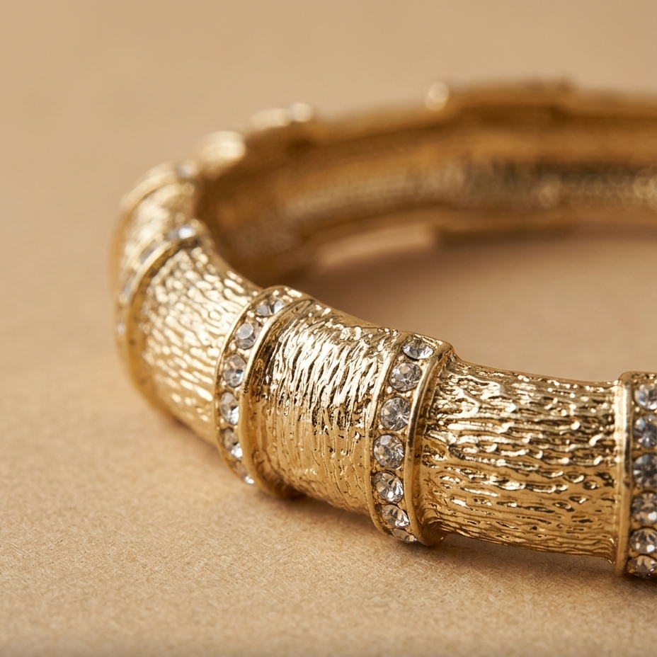Brazalete Dorado Cráter en uso
